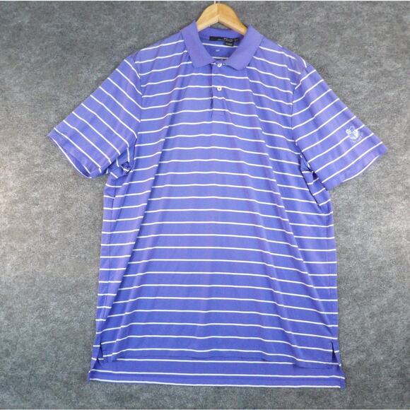 RLX Ralph Lauren Men XL Golf Polo Purple White Stripe Performance Stretch Shirt - Picture 1 of 14